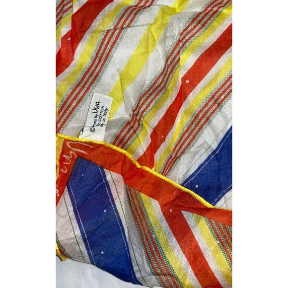 Vintage VERA Neumann Scarf ~ Ladybug Sign ~ Red, Yellow, Blue - Picture 3 of 4